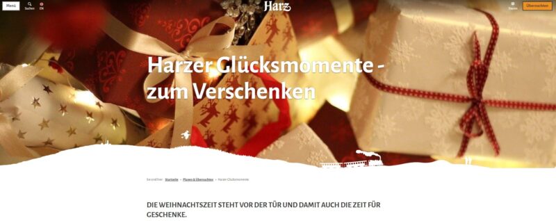 Webseite Harzer Glücksmomente